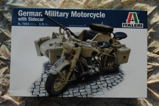 Italeri 7403 GERMAN MILITARY MOTORCYCLE with SIDECAR 1:9